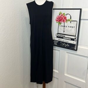 T x Alexander Wang Black Overlay Midi Tank Dress Size S